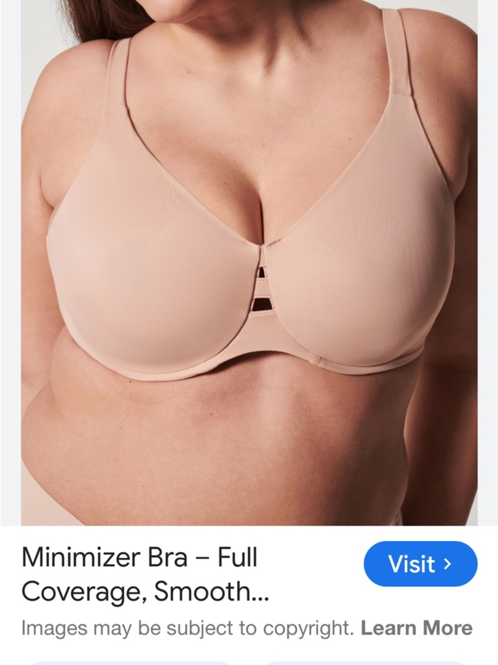 SPANX® Low Profile Minimizer Bra, 36D champagne beige. NWT